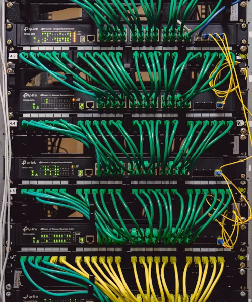 a rack with many wires and wires attached to it