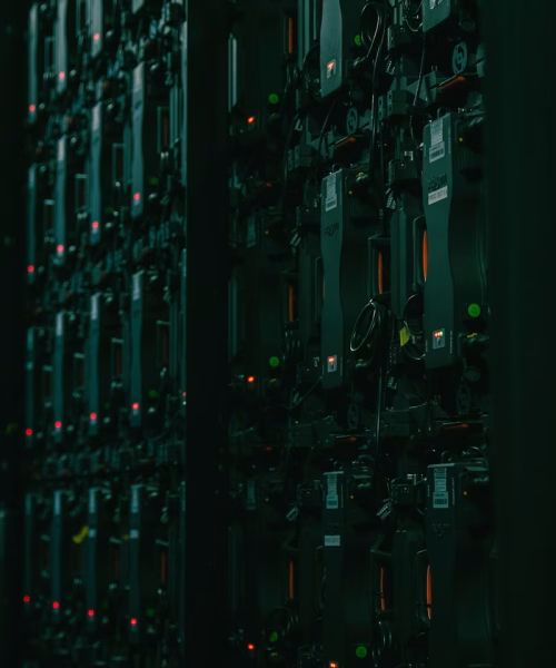 a very large array of electronic equipment in a room